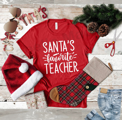 Santa's favorite teacher svg, Santa's Crisut, Christmas Santa svg, Santa's teacher t shirt, Merry Christmas svg SVG Isabella Machell 