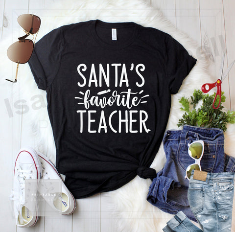 Santa's favorite teacher svg, Santa's Crisut, Christmas Santa svg, Santa's teacher t shirt, Merry Christmas svg SVG Isabella Machell 