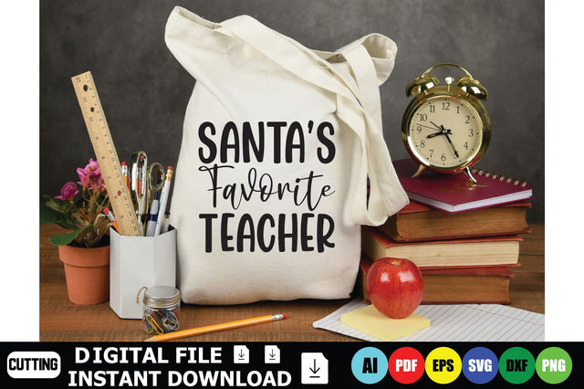 Santa's Favorite Teacher SVG Shahin alam 
