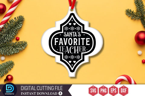 Santa's favorite teacher SVG SVG DESIGNISTIC 