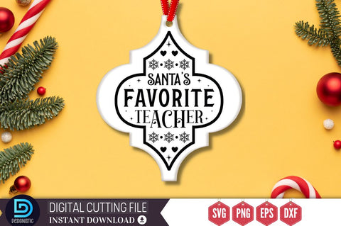 Santa's favorite teacher SVG SVG DESIGNISTIC 