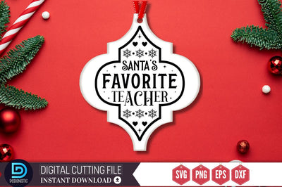 Santa's favorite teacher SVG SVG DESIGNISTIC 
