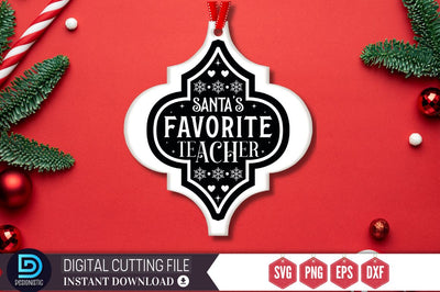 Santa's favorite teacher SVG SVG DESIGNISTIC 