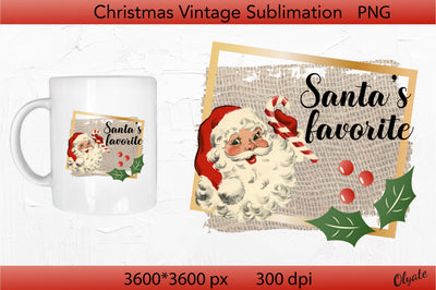 Santas Favorite. Vintage Santa Sublimation. Retro Christmas Sublimation Olga Terlyanskaya 