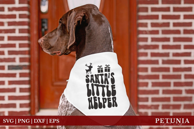 Santa's Little Helper SVG | Funny Christmas Dog Bandana SVG SVG Petunia Digital Design 