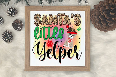 Santa's little yelper Sublimation PNG, Sublimation Christmas Dog Design Sublimation Regulrcrative 