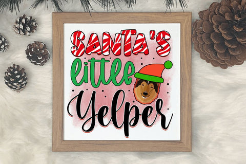 Santa's little yelper Sublimation PNG, Sublimation Christmas Dog Design Sublimation Regulrcrative 