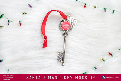 Santa's Magic Key - Lights, mock up, styled photo Mock Up Photo Mae Middleton Studio 