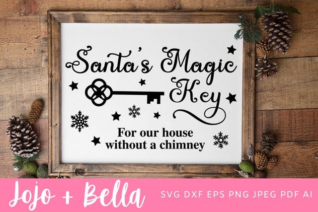 Santa’s Magic Key Svg, Santa Key Svg, Kid’s Christmas Sign Svg, Santa Claus Svg, Santa Gift Svg, Christmas Gift png, Christmas Sign DXF, Christmas Svgs, Christmas Ornament SVG SVG Jojo&Bella 