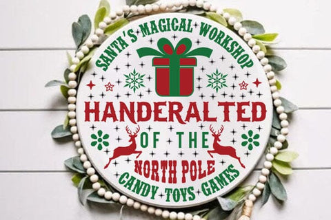santas magical workshop handeralted of the north pole candy toys games SVG Angelina750 