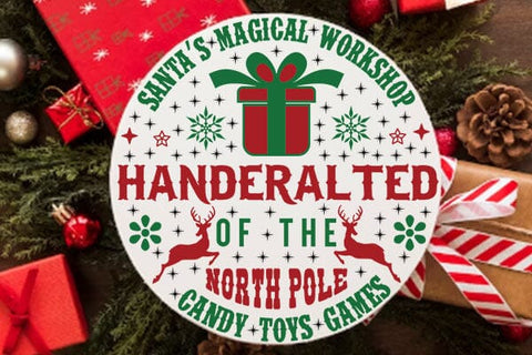 santas magical workshop handeralted of the north pole candy toys games SVG Angelina750 