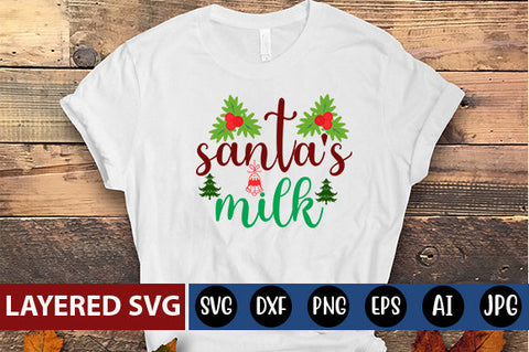 santa's milk SVG cute file SVG Blessedprint 