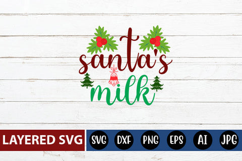santa's milk SVG cute file SVG Blessedprint 
