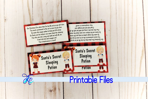 Santa's Secret Potion Bag Topper - Plaid 3D Paper Family Creations 