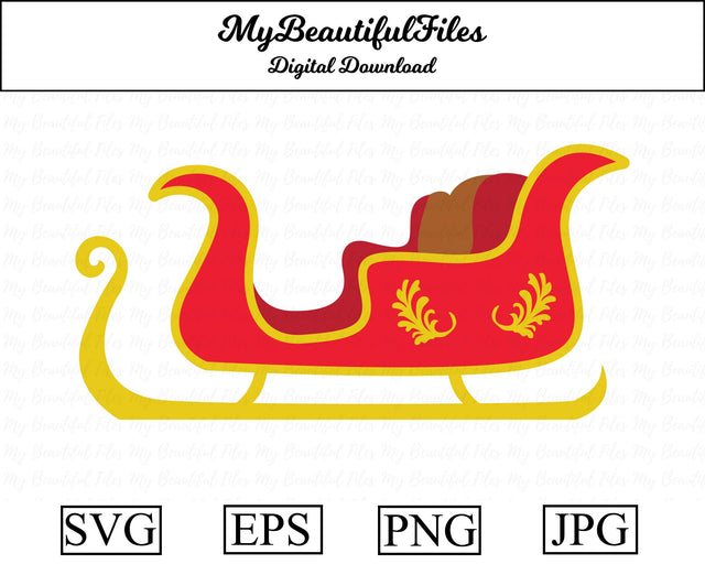 Santas Sleigh - christmas SVG MyBeautifulFiles 