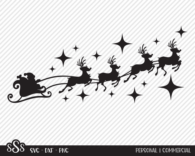 Santa's Sleigh | Christmas SVG SVG Texas Southern Cuts 