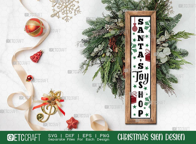 Santa’s Toy Shop Sign SVG Cut File | Santa Claus Svg | Porch Sign | Christmas Door Hanger | Farmhouse Decor Svg | Christmas Sign | Christmas Wood Sign Design SVG ETC Craft 