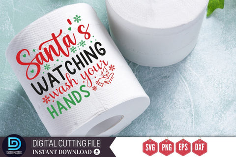 Santa's watching wash your hands SVG SVG DESIGNISTIC 
