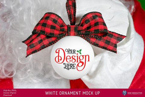 Santa's White Ornament Mockup Mock Up Photo Mae Middleton Studio 