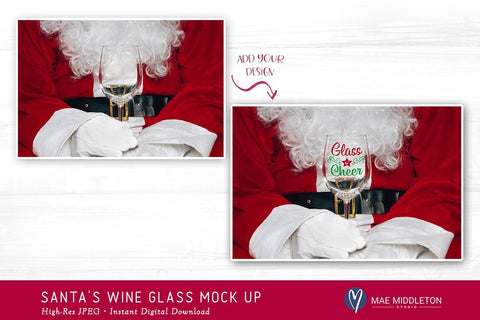 Santa's Wine Glass - Christmas Mock Up Mock Up Photo Mae Middleton Studio 