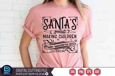 Santa's workshop making children happy handcrafted toys since 1802 SVG SVG DESIGNISTIC 