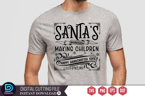 Santa's workshop making children happy handcrafted toys since 1802 SVG SVG DESIGNISTIC 