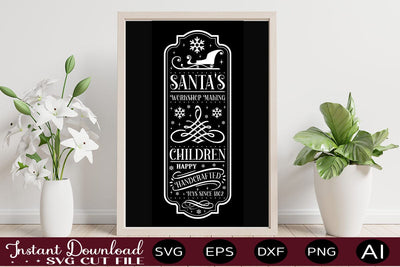 Santa's Workshop Making Children Happy Handcrafted Toys Since 1802 svg SVG designmaster24 