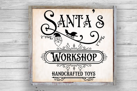 Santa's Workshop Sign SVG I Farmhouse Christmas Sign SVG - So Fontsy Santa's Workshop Sign SVG I Farmhouse Christmas Sign SVG - So Fontsy