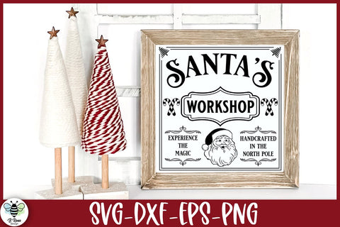 Santa's Workshop SVG | Vintage Christmas Sign Cut File SVG B Renee Design 