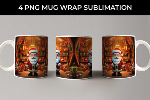 Santa's Workshop Wonders Mug: Joyful Christmas Preparations, 3D Holiday Magic Sublimation Sintegra 