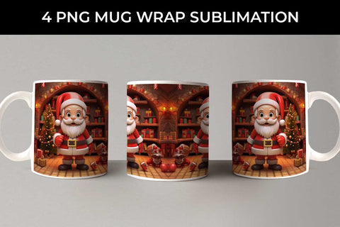 Santa's Workshop Wonders Mug: Joyful Christmas Preparations, 3D Holiday Magic Sublimation Sintegra 