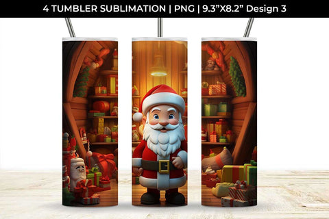 Santa's Workshop Wonders Tumbler: Joyful Christmas Preparations, 3D Holiday Magic Sublimation Sintegra 