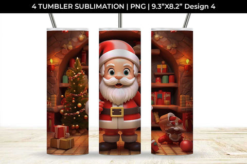 Santa's Workshop Wonders Tumbler: Joyful Christmas Preparations, 3D Holiday Magic Sublimation Sintegra 