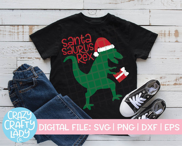 Santasaurus Rex | Christmas SVG Cut File SVG Crazy Crafty Lady Co. 