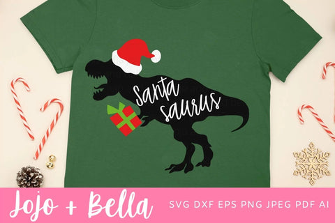 Santasaurus Svg, Santa Dinosaur Svg, Kid’s Christmas Shirt Svg, Santa Claus Svg, Dinosaur Svg, Christmas Gift png, Christmas Sign DXF, Christmas Svgs, Christmas Ornament SVG SVG Jojo&Bella 