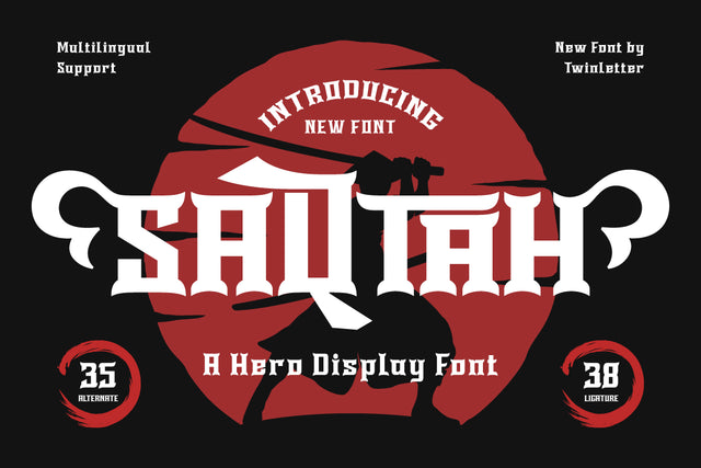 SAQTAH | Display Hero Font Font twinletter 