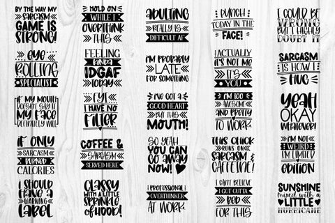Sarcasm SVG Sarcastic SVG Funny SVG MEGA BUNDLE SVG Whistlepig Designs 