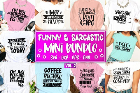 Sarcasm SVG Sarcastic SVG Funny SVG Mini Bundle Vol 2 SVG Whistlepig Designs 