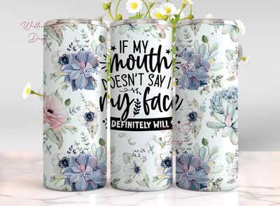 Sarcastic 20oz Tumbler Wrap Png, Sarcastic 20 oz Tumbler Png, Cactus Tumbler Sublimation, Succulent Tumbler Template Sublimation WillowSageDesign 
