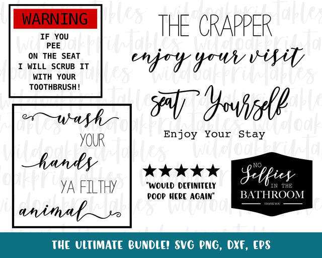 sarcastic bathroom svg bundle, funny bathroom signs svg, funny sarcasm svgs, bathroom svgs, funny toilet svgs, funny bathroom jokes svg, SVG WildOakSVG 