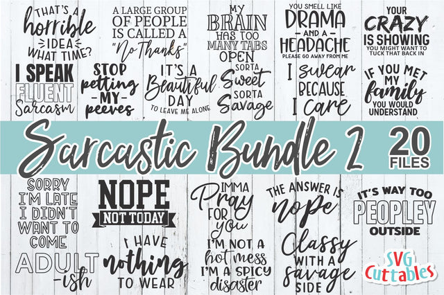Sarcastic Bundle 2 SVG Svg Cuttables
