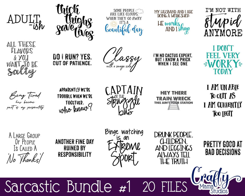 Sarcastic Bundle - Sarcastic Svg - Funny Svg - So Fontsy