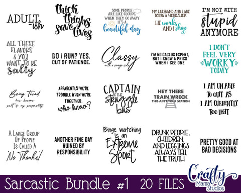 Sarcastic Bundle - Sarcastic Svg - Funny Svg SVG Crafty Mama Studios 