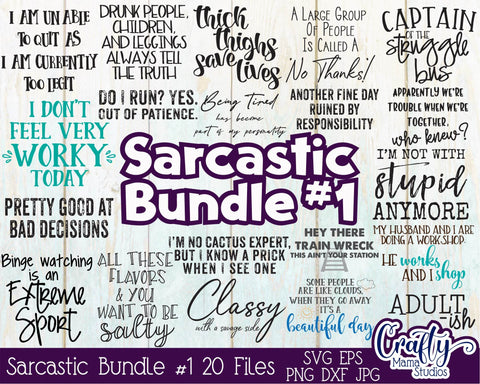 Sarcastic Bundle - Sarcastic Svg - Funny Svg SVG Crafty Mama Studios 