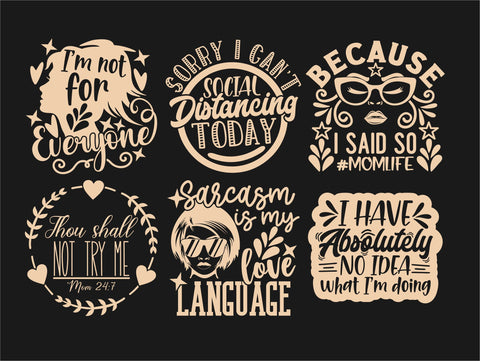 Sarcastic Bundle SVG, (20 Designs), Sarcastic Quotes, Svg Cut Files, Sayings Svg, Funny Shirt Designs, Sarcasm Svg, Cricut Svg, Silhouette SVG TonisArtStudio 