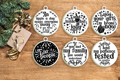 Sarcastic Christmas Ornament Svg Bundle. Round Christmas Ornaments Svg. Merry Christmas Svg. Funny, Sassy Quotes and Sayings Dxf Eps Png Pdf SVG Mint And Beer Creations 