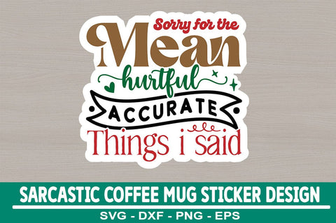 Sarcastic Coffee Mug Sticker Bundle SVG CraftingStudio 