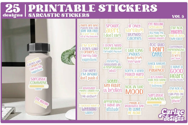 Sarcastic Funny Stickers | Funny Packaging Stickers Sublimation Carla C Designs 
