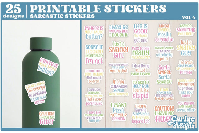 Sarcastic Funny Stickers | Funny Packaging Stickers Sublimation Carla C Designs 