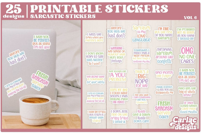 Sarcastic Funny Stickers | Funny Packaging Stickers Sublimation Carla C Designs 